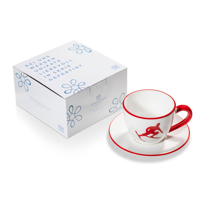 Teacup Maxima with saucer Toni ruby-red